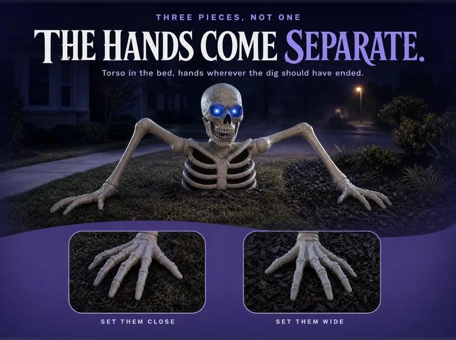 Two hands planted apart from the body
