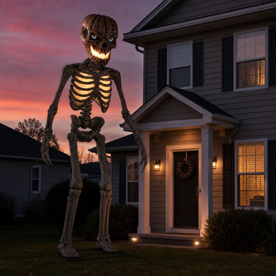 Cinderholt 12 ft Inferno Pumpkin Skeleton