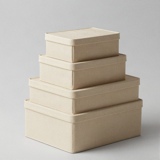 Linen Storage Boxes, Set of Three
